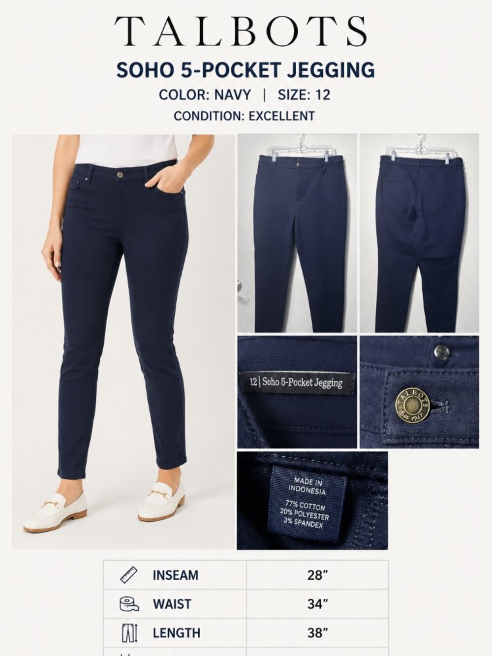 Talbots Navy Women's 5 pocket jeggings Pants